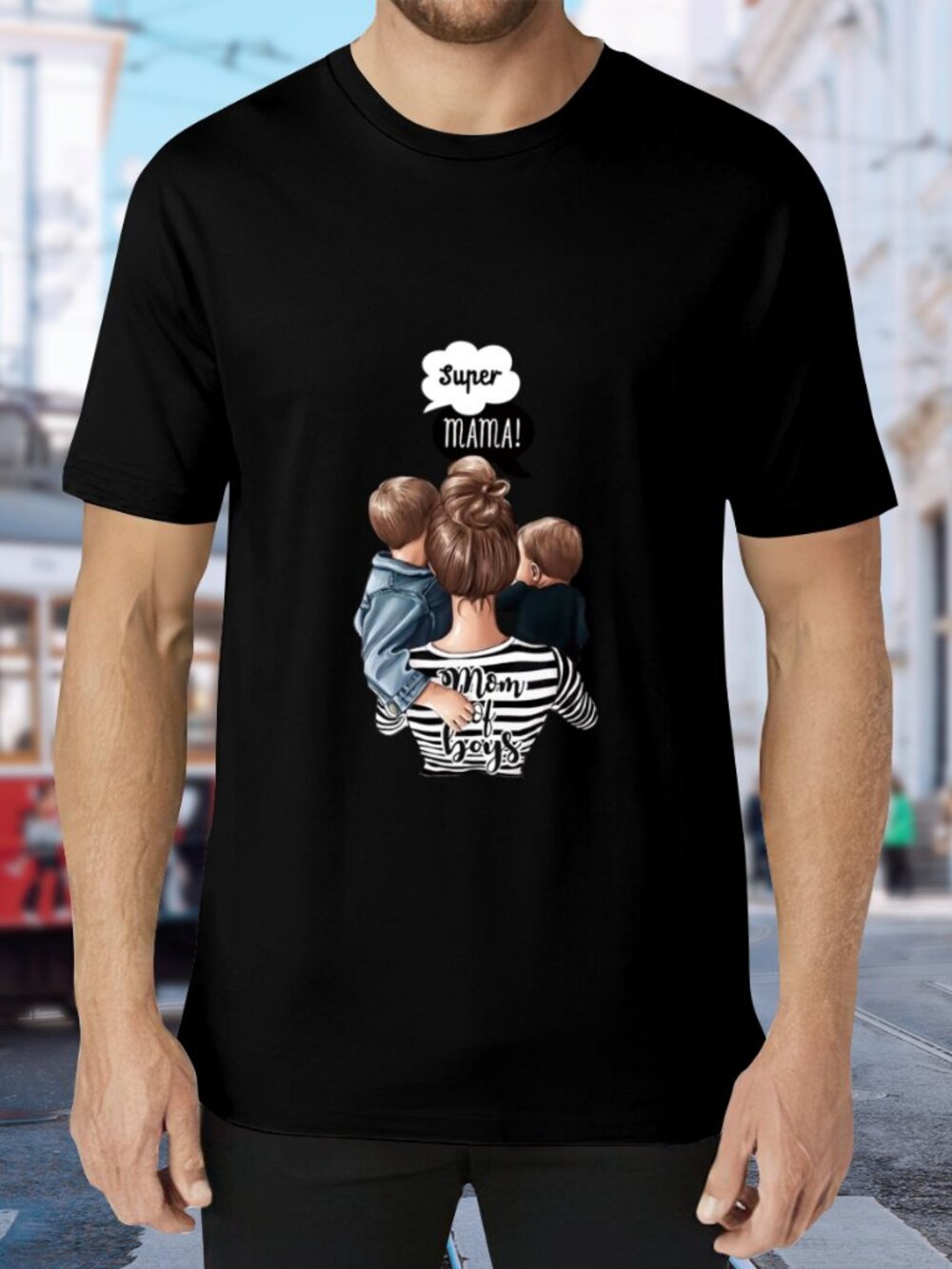 Super Mama Graphic Short Sleeve Tee - Black